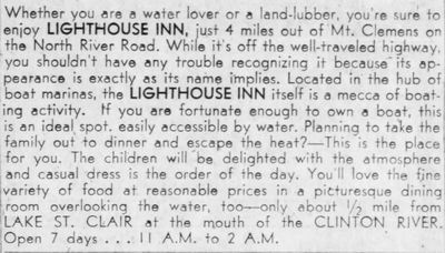 Lighthouse Inn - Jul 28 1961 Article (newer photo)